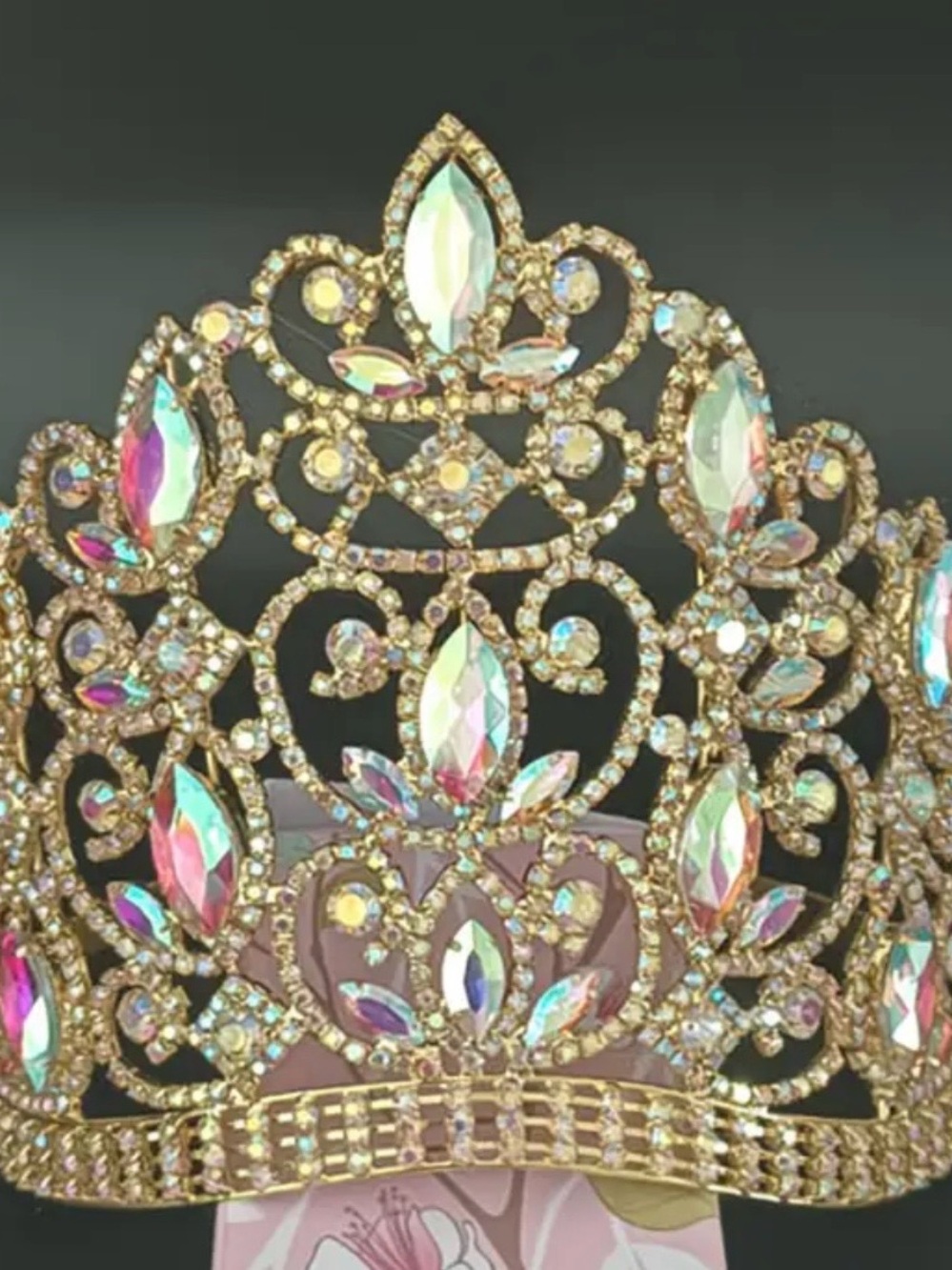 Aurora Crystal Gold Tiara Crown
